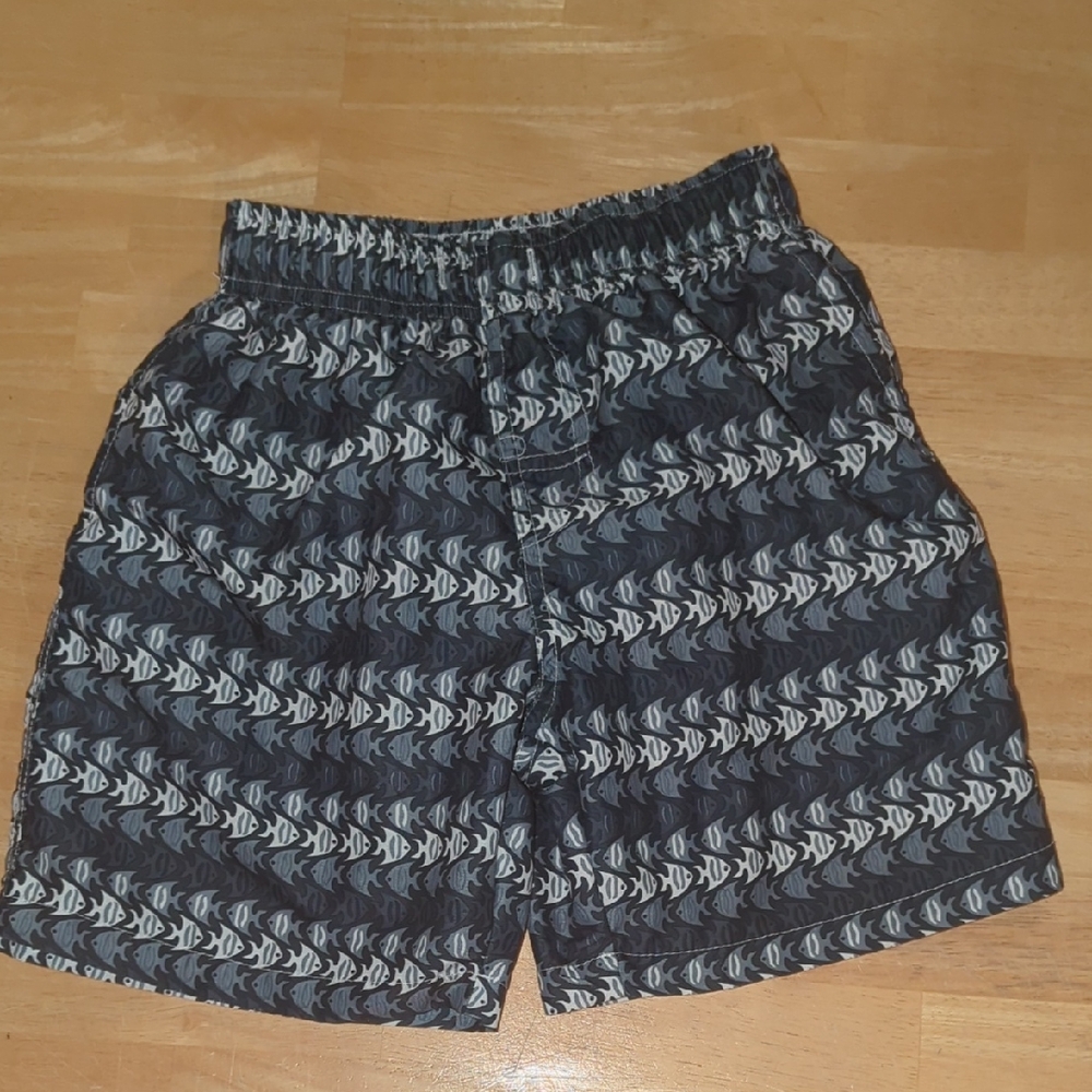 Men's Black and White Patterned Shorts